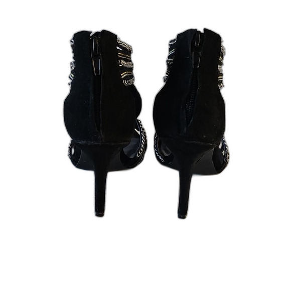 Steve Madden Black and Silver Rhinestone Heels - Picture 4 of 7